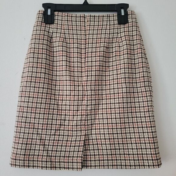 Vintage Savannah Wool Blend Mini Skirt Plaid Neutral 6P - Picture 7 of 9